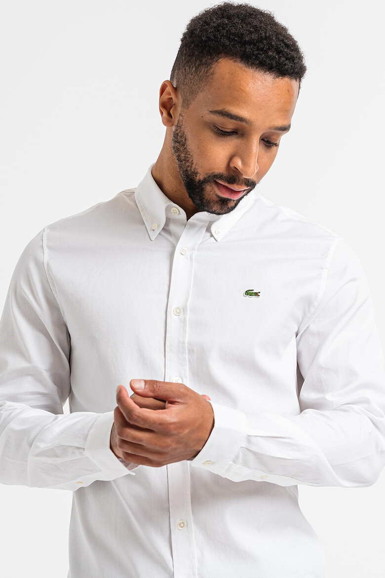 Lacoste Camasa slim fit de bumbac cu aplicatie logo discreta - Pled.ro