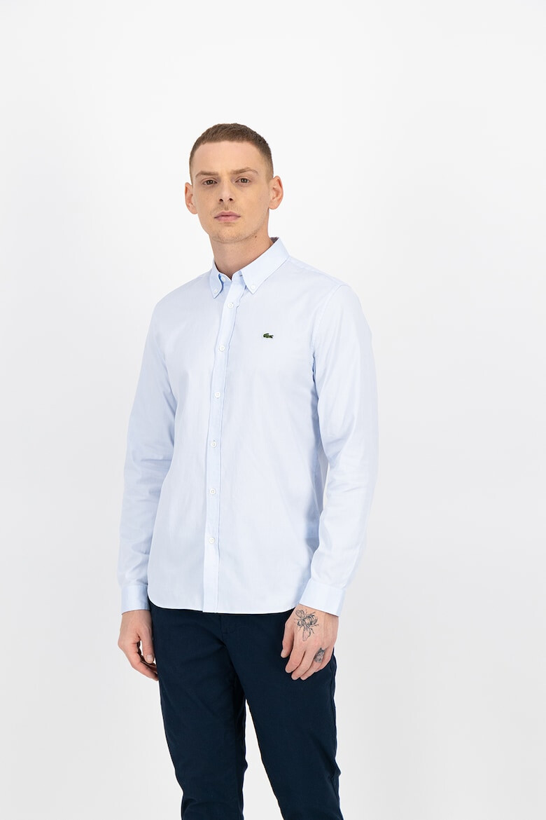 Lacoste Camasa slim fit de bumbac cu aplicatie logo discreta - Pled.ro