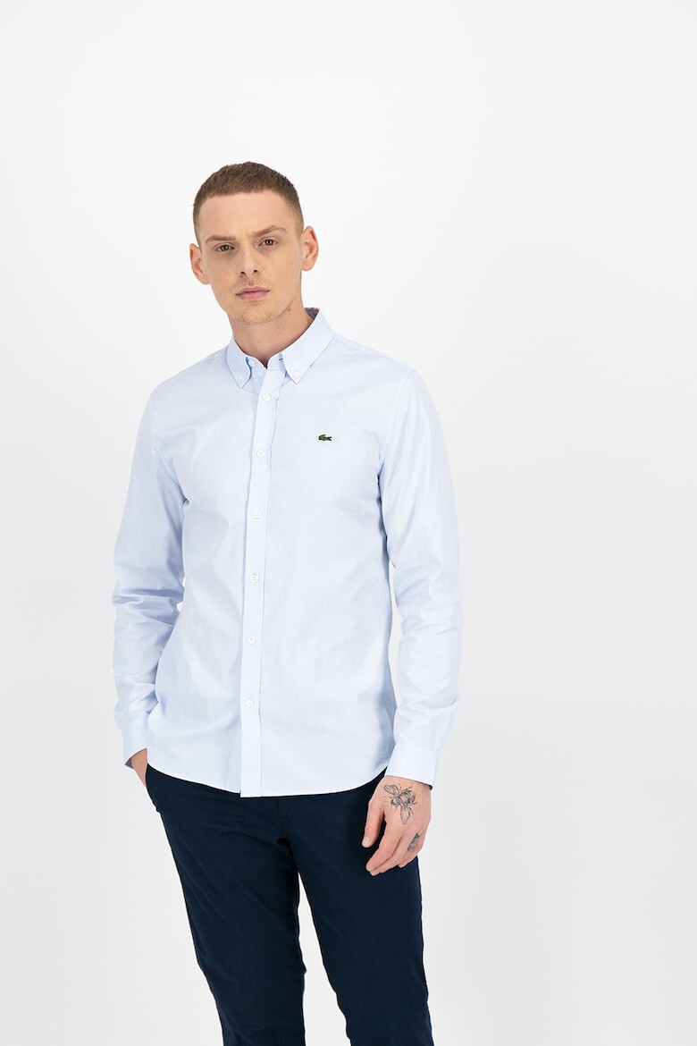 Lacoste Camasa slim fit de bumbac cu aplicatie logo discreta - Pled.ro