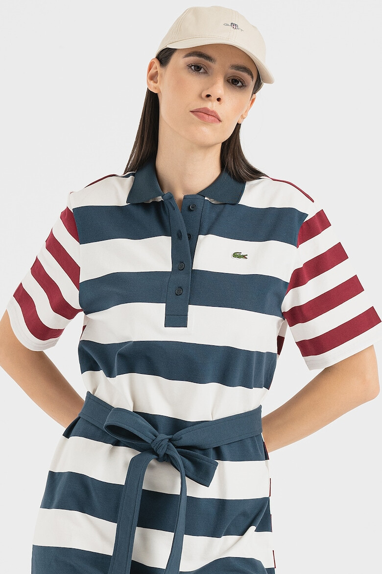 Lacoste Rochie-tricou cu model in dungi si slituri laterale - Pled.ro