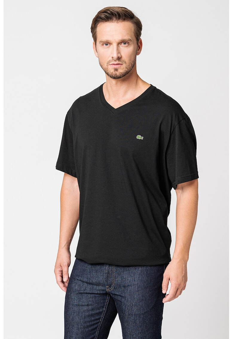 Lacoste Tricou cu decolteu in V si logo discret - Pled.ro