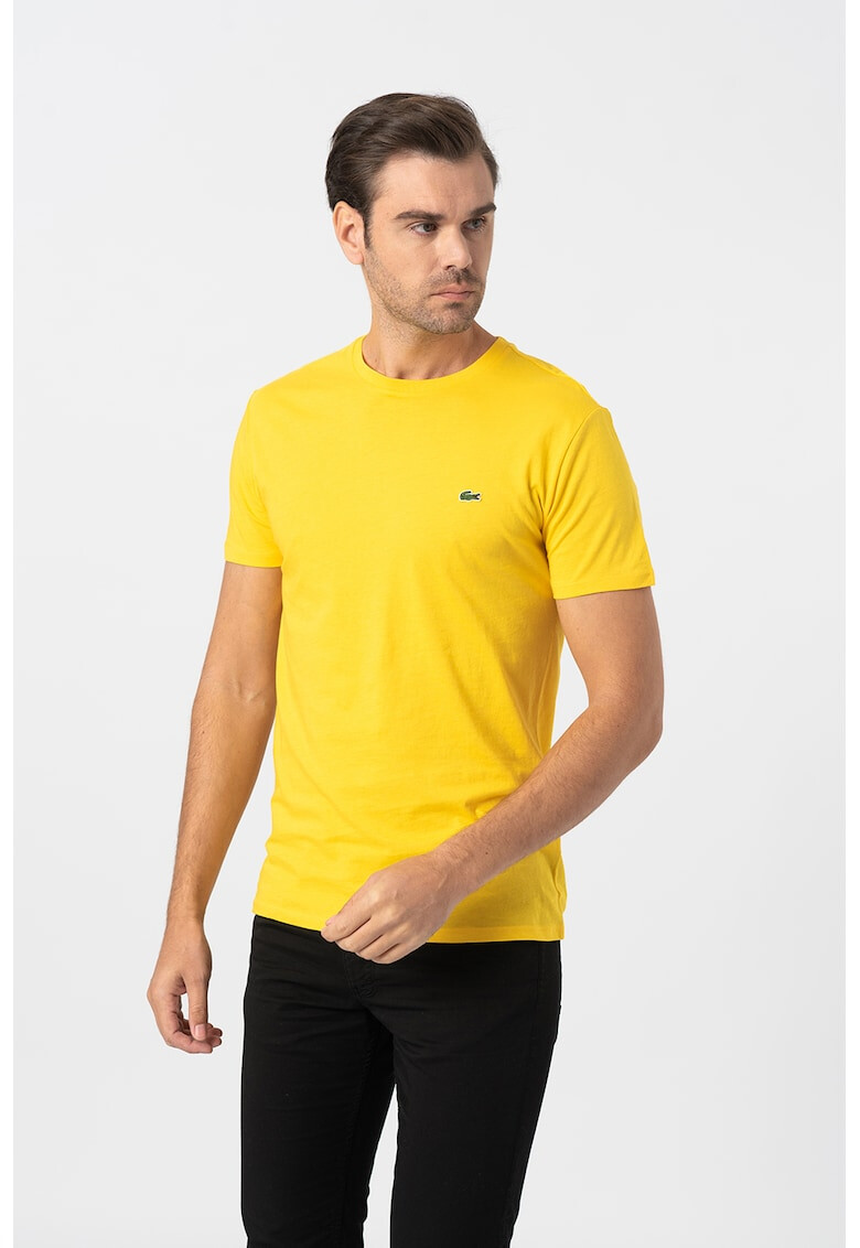 Lacoste Tricou cu decolteu la baza gatului si aplicatie logo discreta - Pled.ro