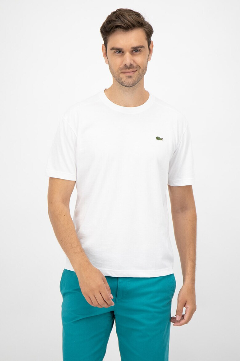 Lacoste Tricou cu decolteu la baza gatului si aplicatie logo discreta - Pled.ro