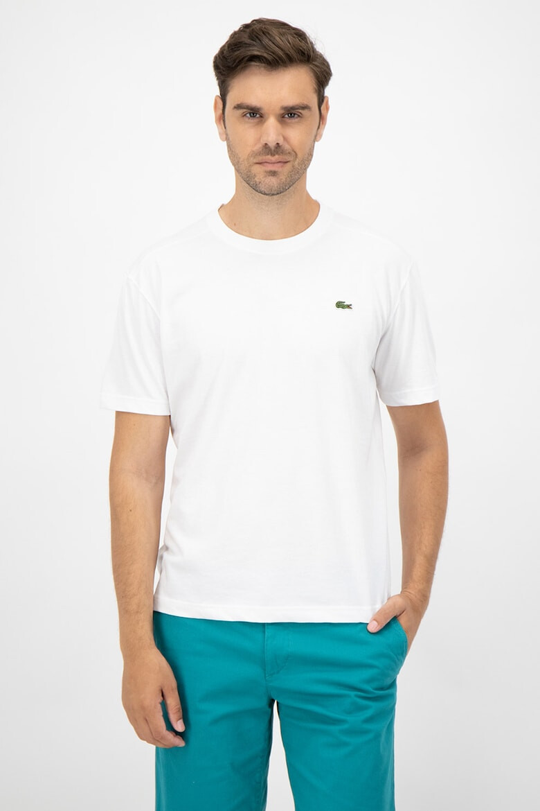 Lacoste Tricou cu decolteu la baza gatului si aplicatie logo discreta - Pled.ro