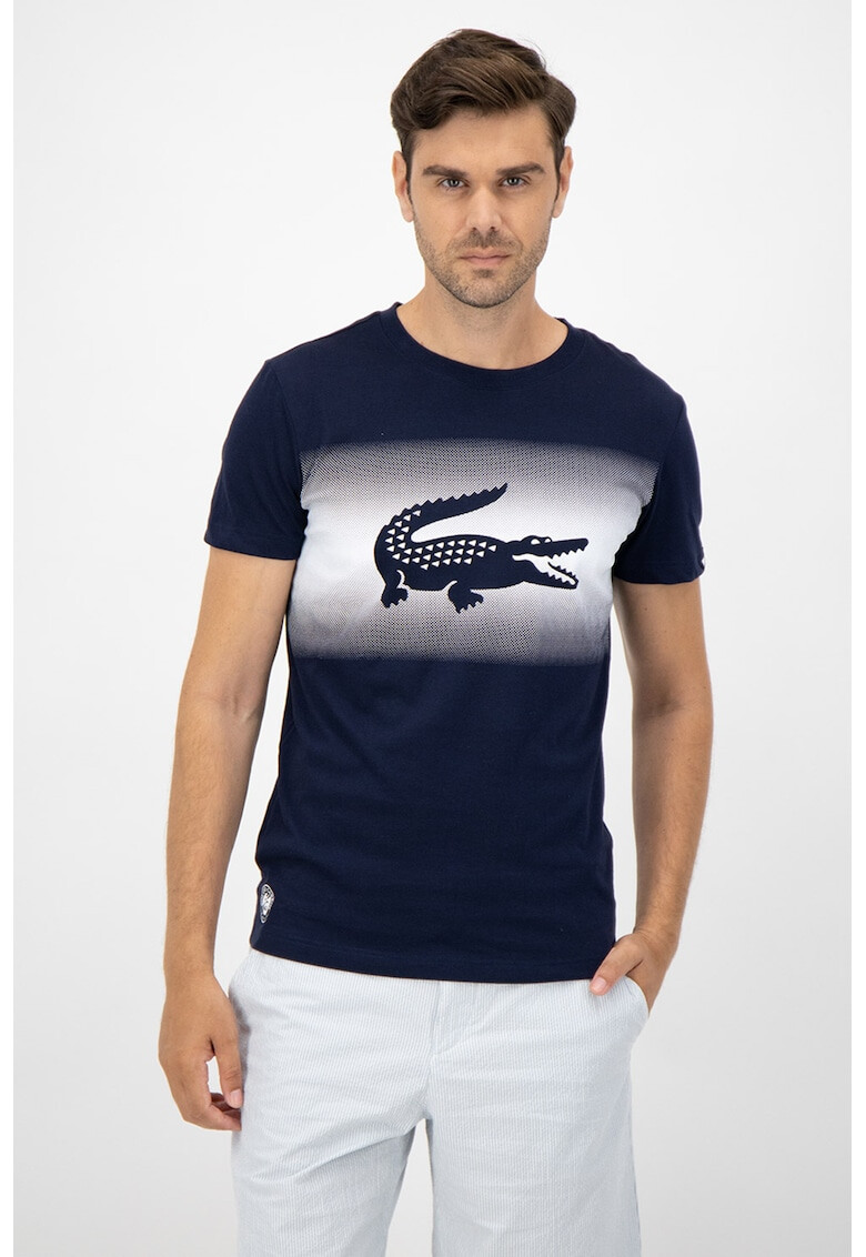 Lacoste Tricou cu decolteu la baza gatului si imprimeu logo - Pled.ro