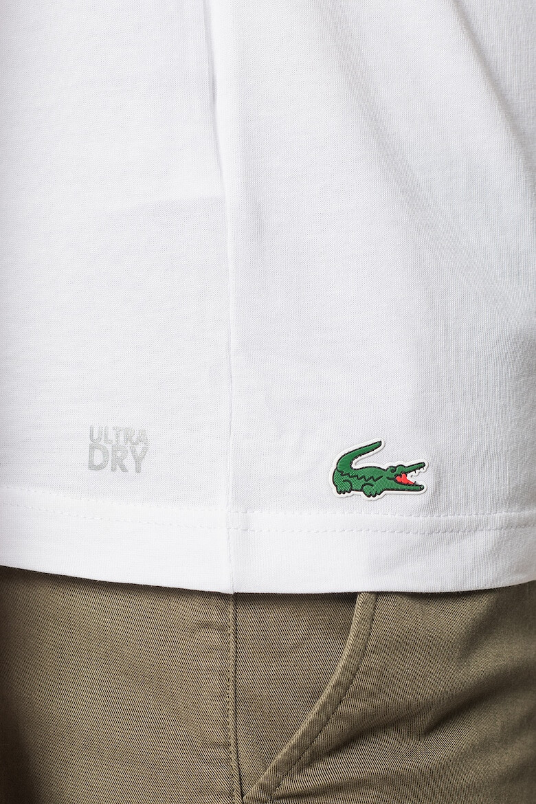 Lacoste Tricou cu decolteu la baza gatului si imprimeu logo contrastant - Pled.ro