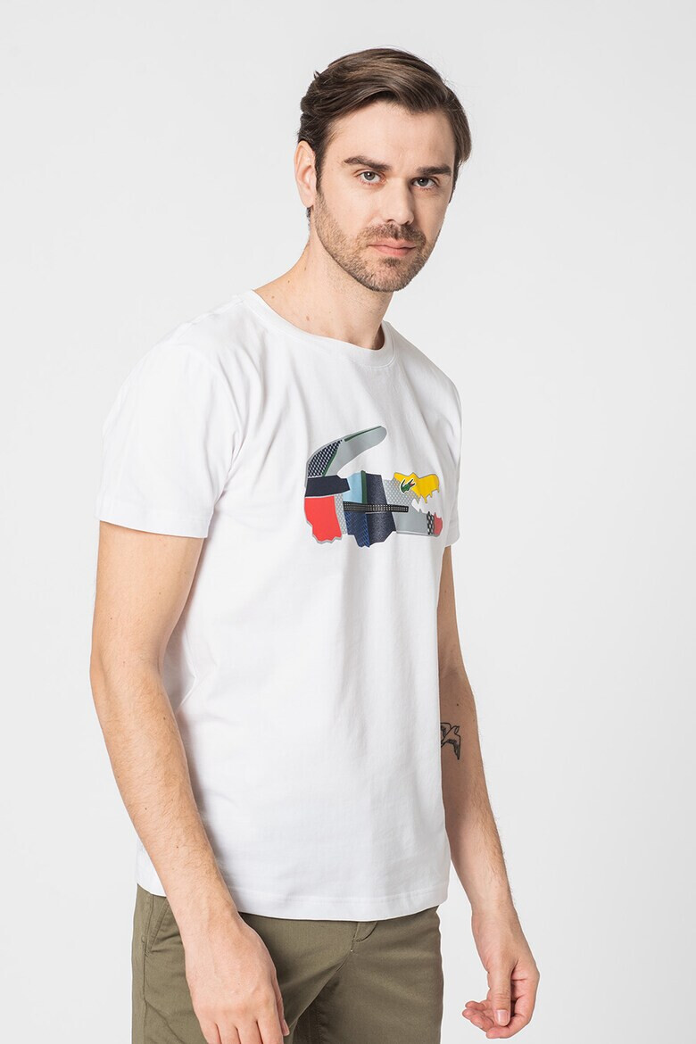 Lacoste Tricou cu decolteu la baza gatului si logo aplicat - Pled.ro