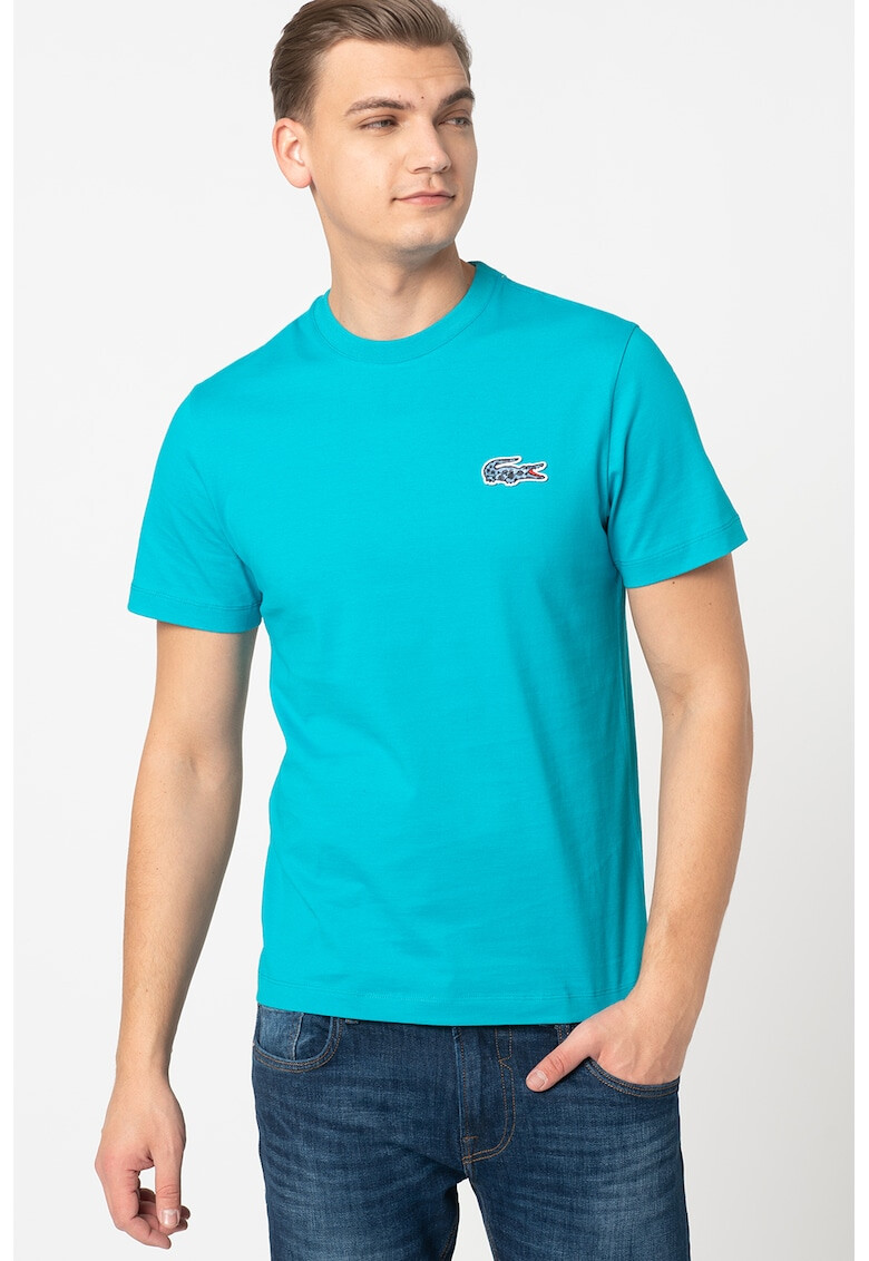 Lacoste Tricou cu decolteu la baza gatului si logo brodat - Pled.ro