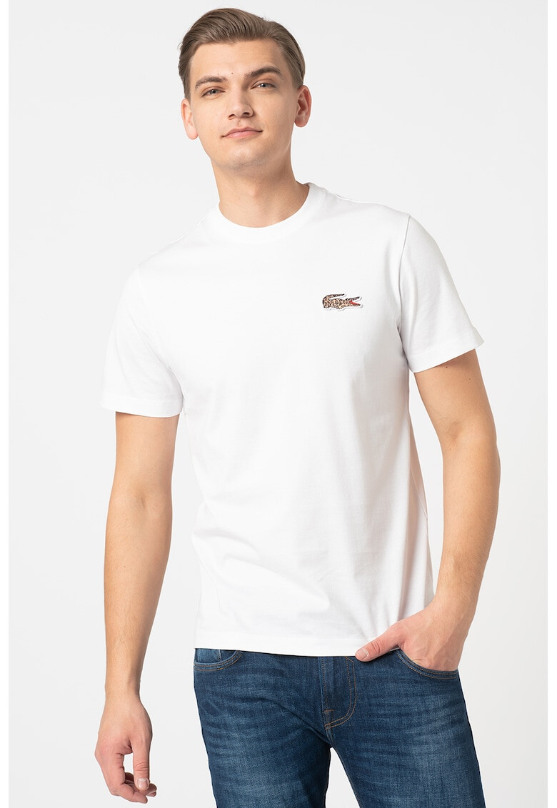 Lacoste Tricou cu decolteu la baza gatului si logo brodat - Pled.ro