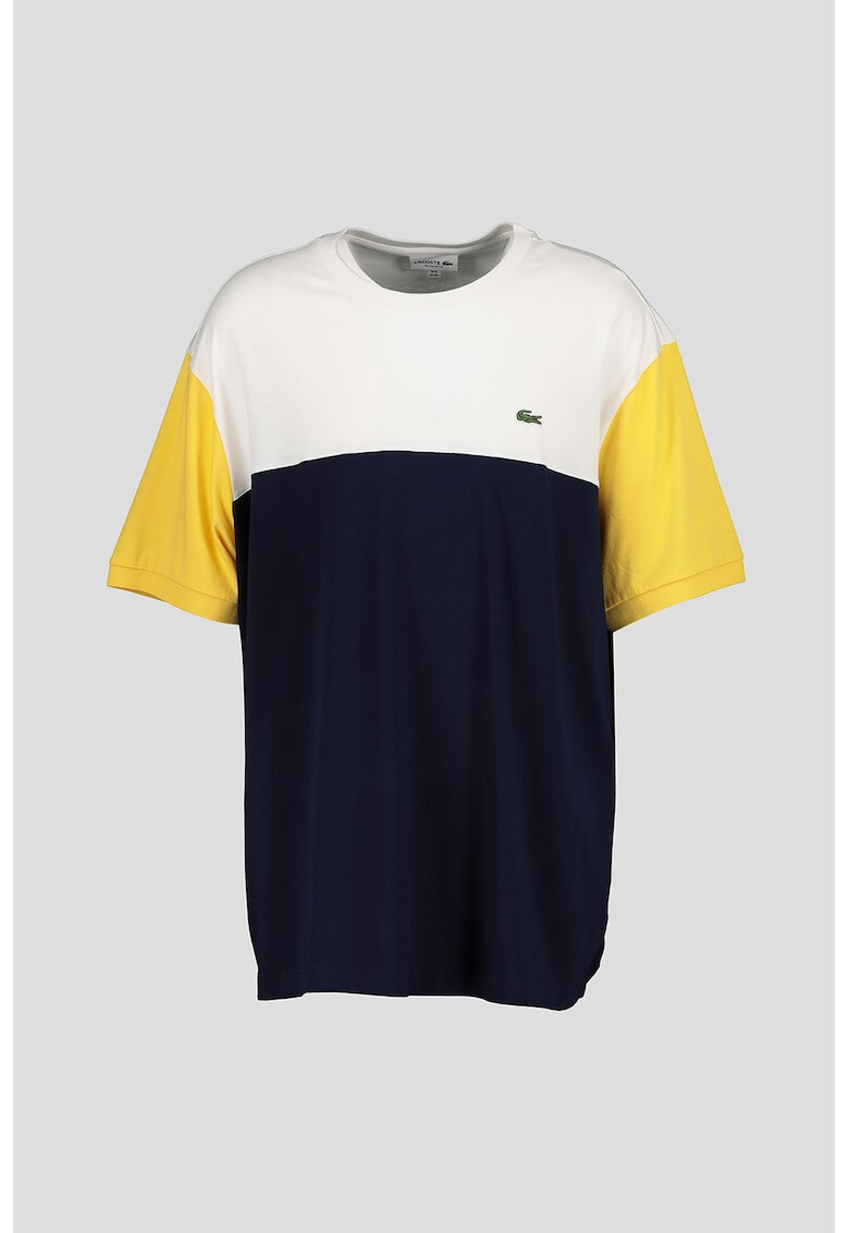 Lacoste Tricou cu decolteu la baza gatului si model colorblock - Pled.ro