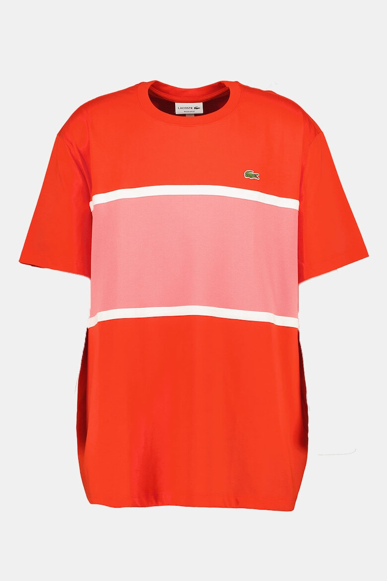 Lacoste Tricou cu decolteu rotund si model colorblock - Pled.ro