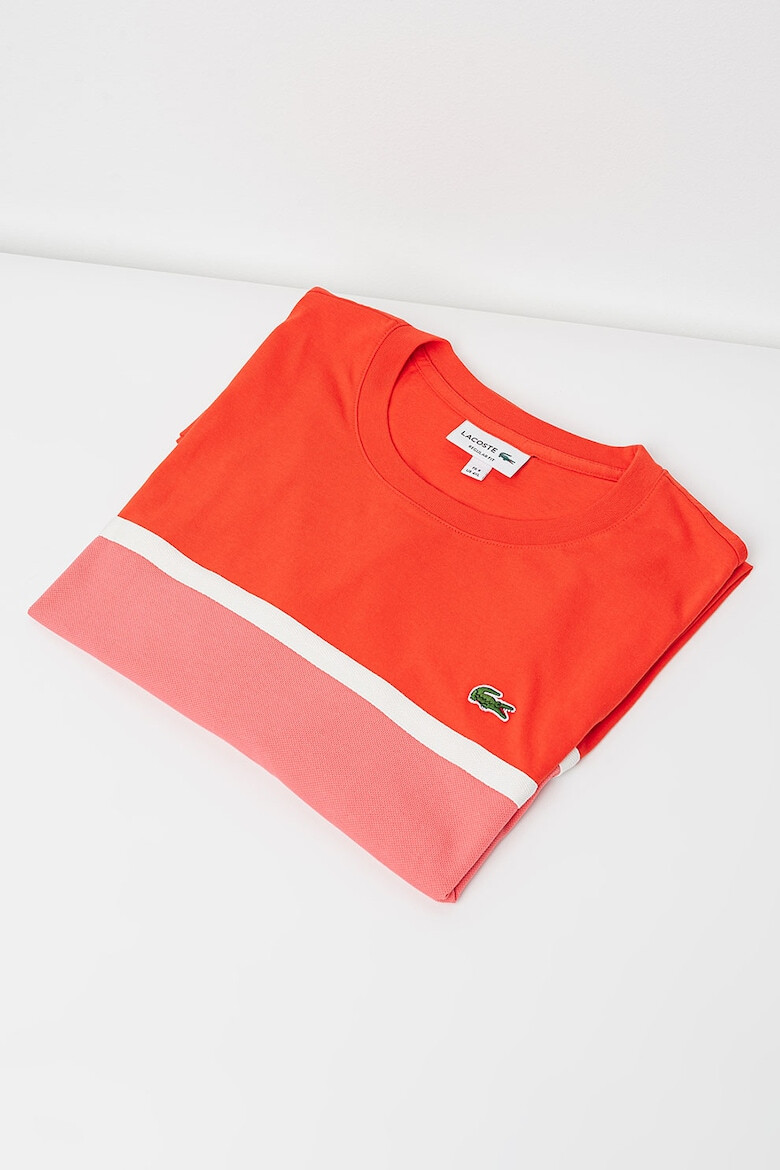 Lacoste Tricou cu decolteu rotund si model colorblock - Pled.ro