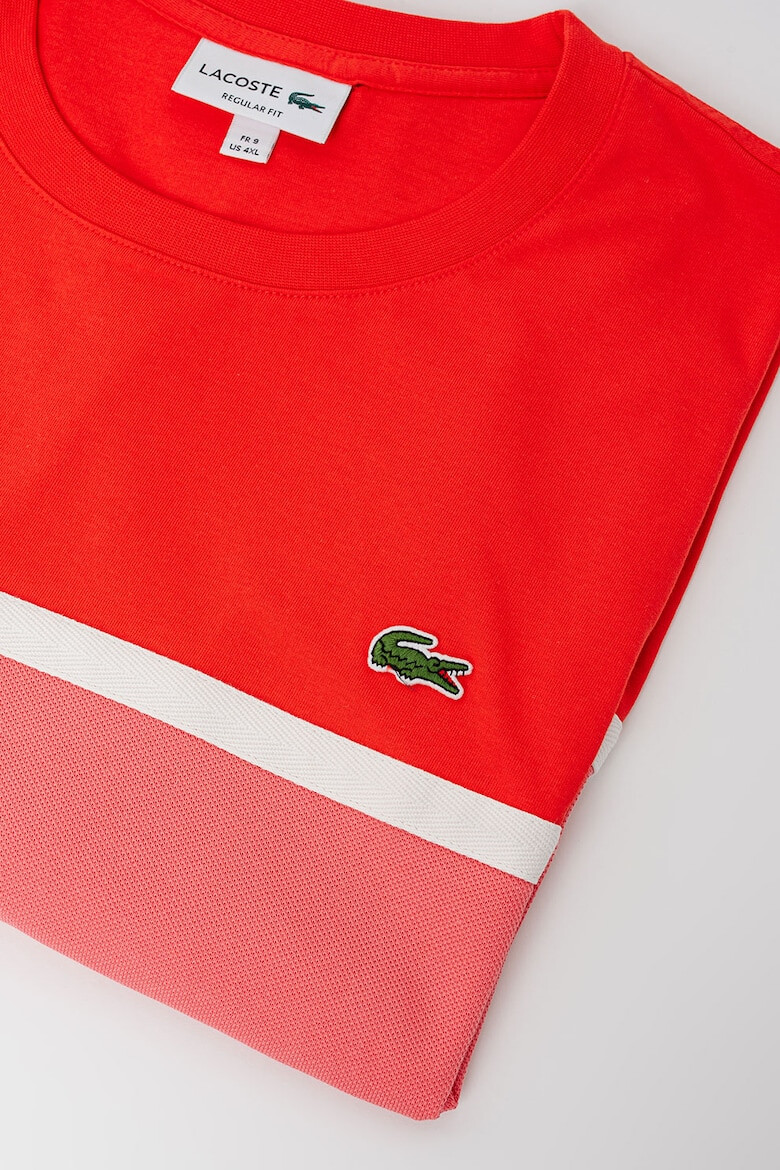 Lacoste Tricou cu decolteu rotund si model colorblock - Pled.ro