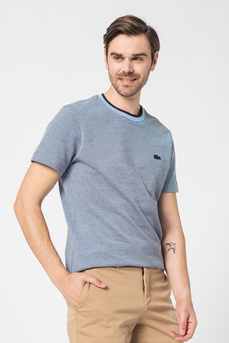 Lacoste Tricou de bumbac cu decolteu la baza gatului - Pled.ro