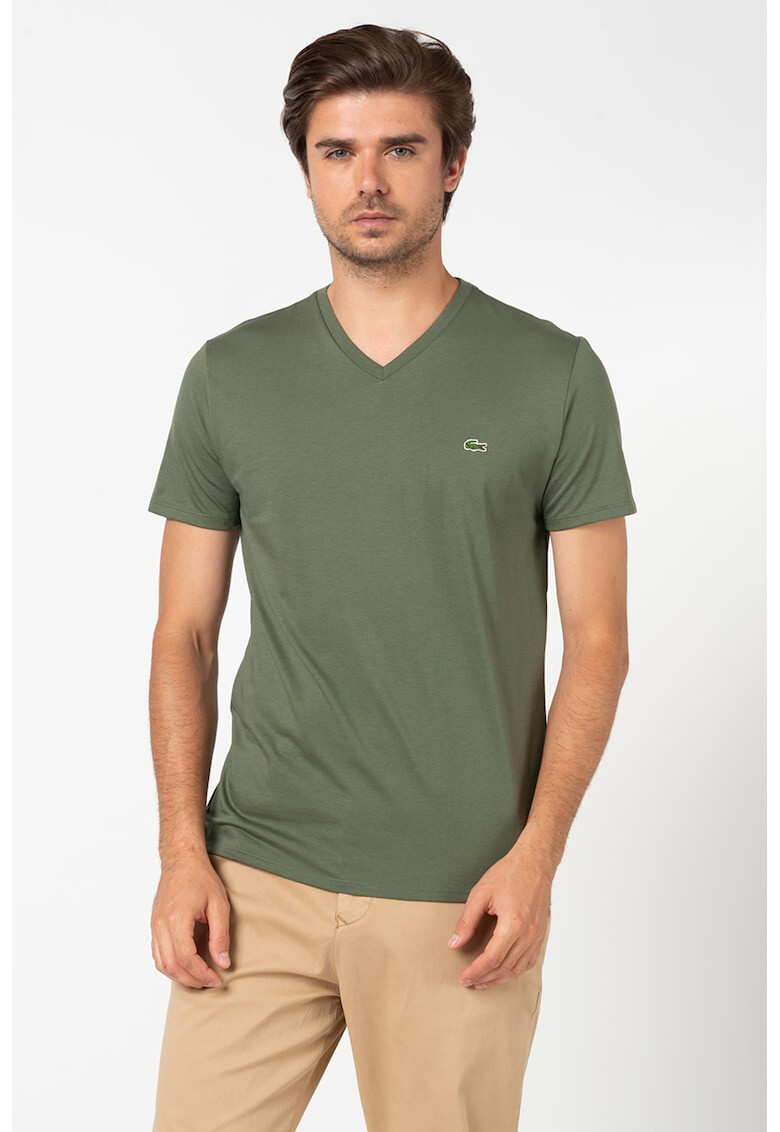 Lacoste Tricou din bumbac cu decolteu in V - Pled.ro