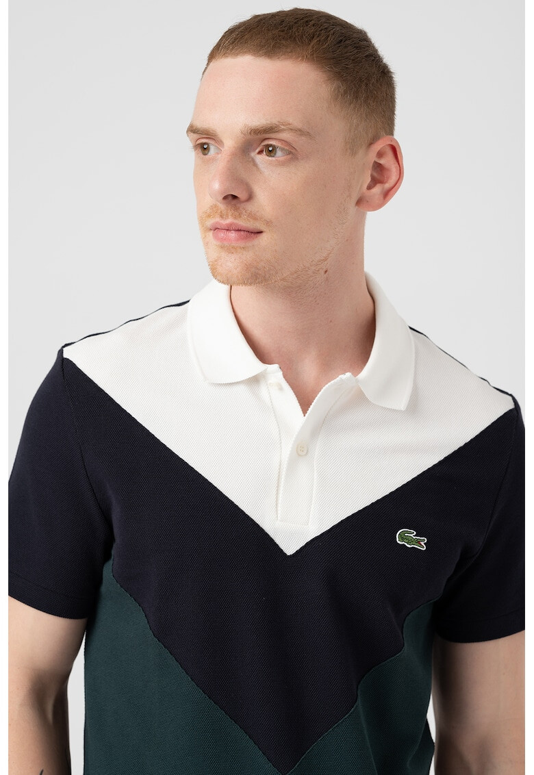 Lacoste Tricou polo colorblock cu model chevron - Pled.ro