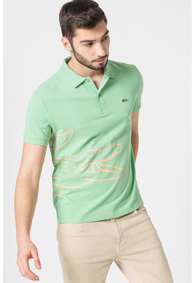 Lacoste Tricou polo cu imprimeu logo supradimensionat - Pled.ro