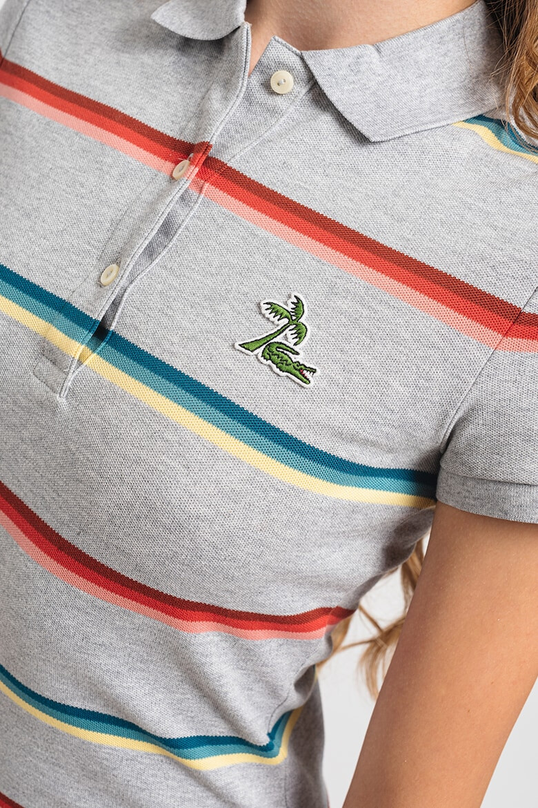 Lacoste Tricou polo cu model in dungi si aspect pique - Pled.ro