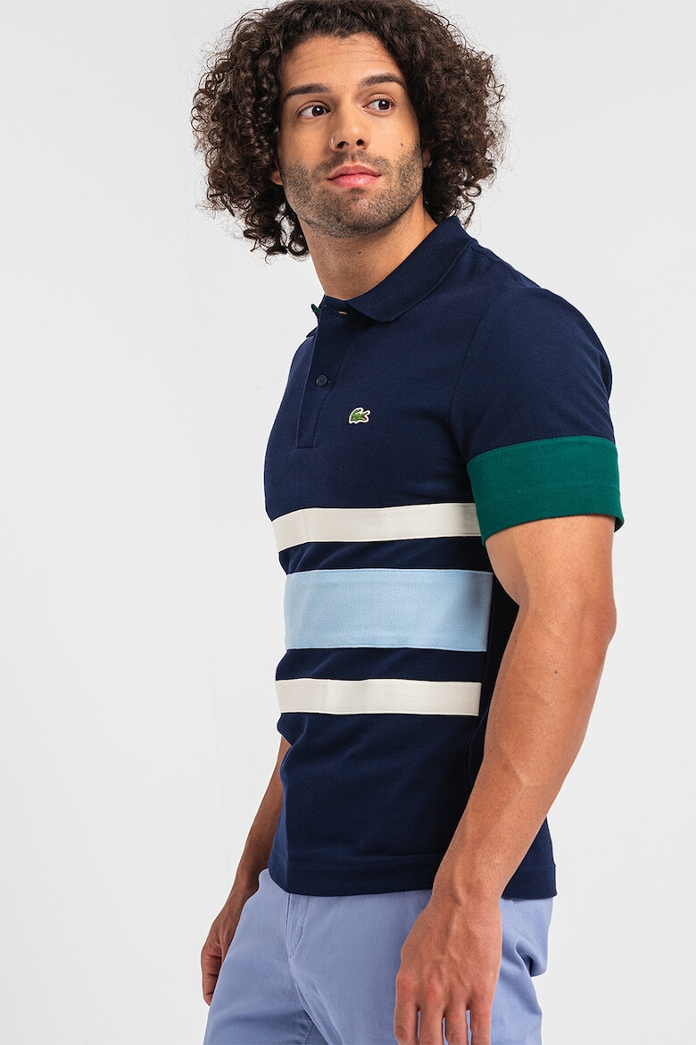 Lacoste Tricou polo din bumbac pique cu dungi - Pled.ro