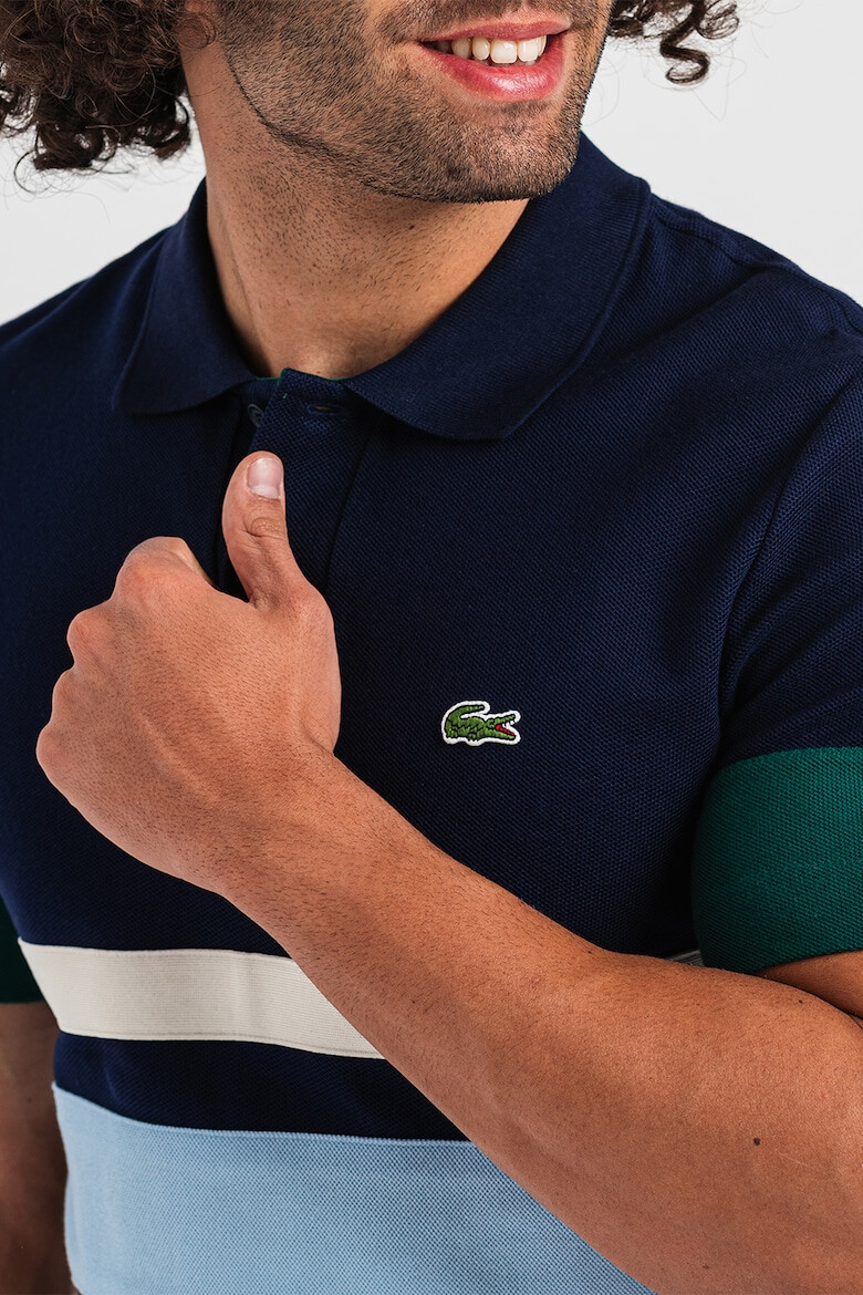 Lacoste Tricou polo din bumbac pique cu dungi - Pled.ro