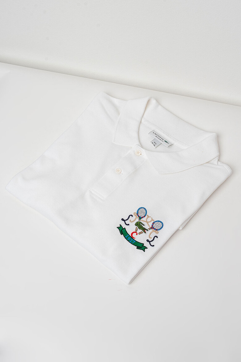 Lacoste Tricou polo din bumbac pique cu logo brodat pe piept - Pled.ro