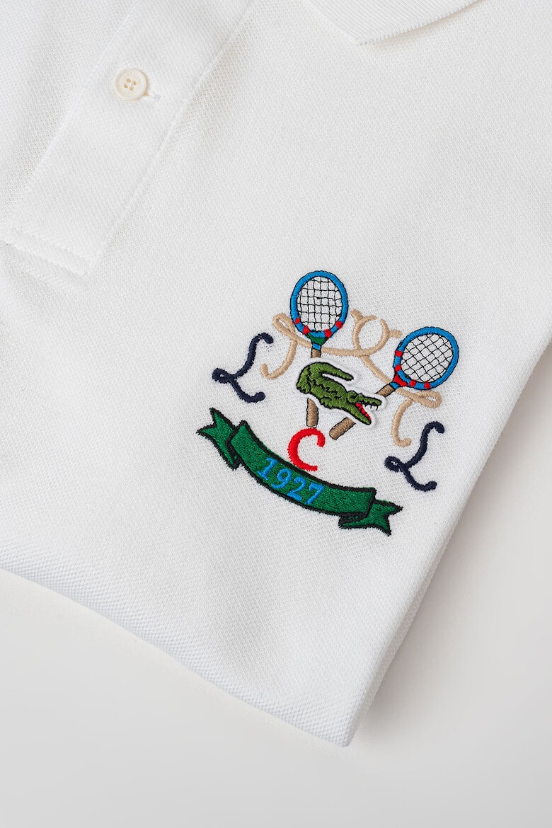 Lacoste Tricou polo din bumbac pique cu logo brodat pe piept - Pled.ro