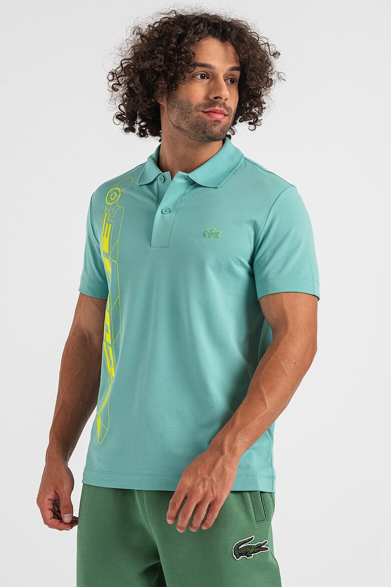 Lacoste Tricou polo din material pique cu imprimeu logo - Pled.ro