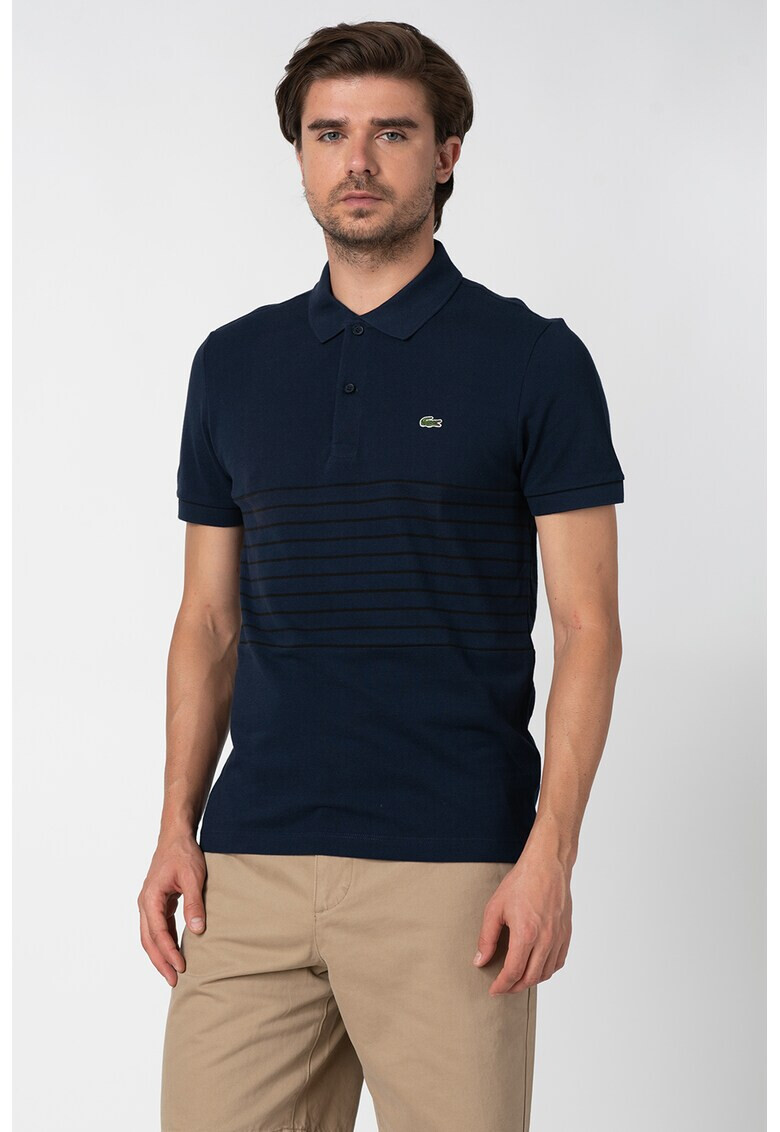 Lacoste Tricou polo din material pique cu model in dungi - Pled.ro