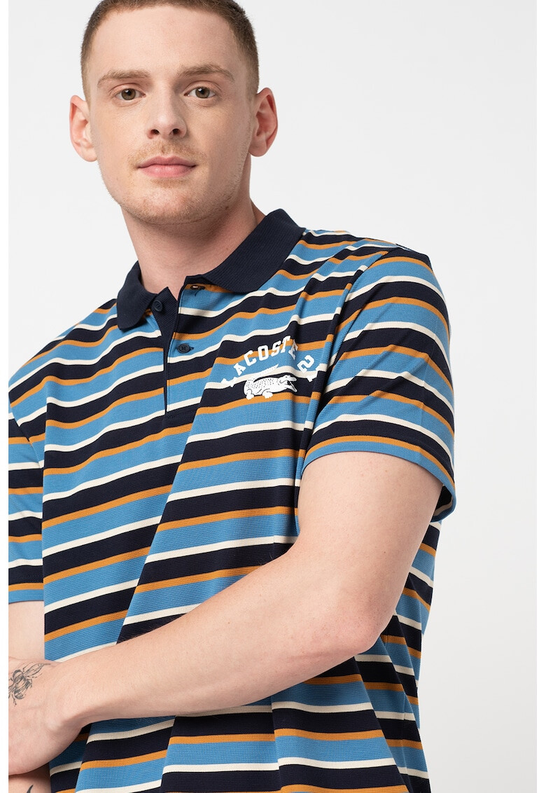 Lacoste Tricou polo in dungi cu imprimeu logo - Pled.ro