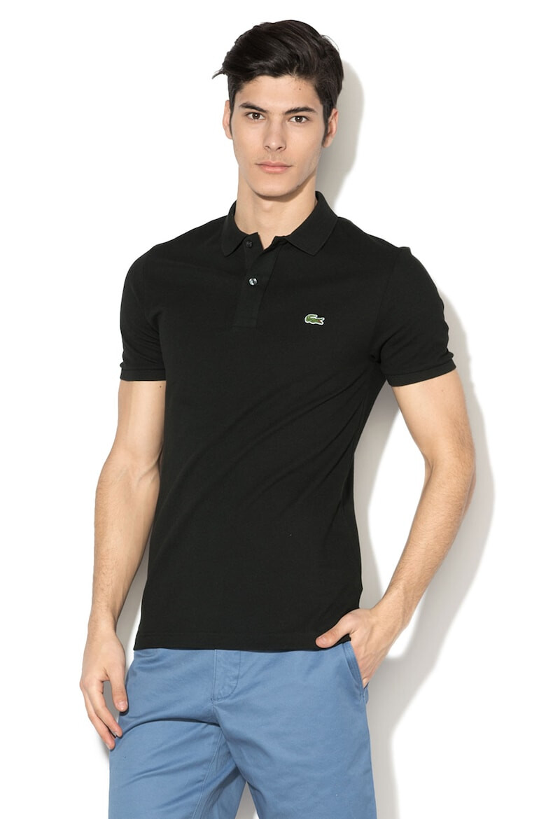 Lacoste Tricou polo slim fit negru din pique cu logo PH4012-00-031 - Pled.ro