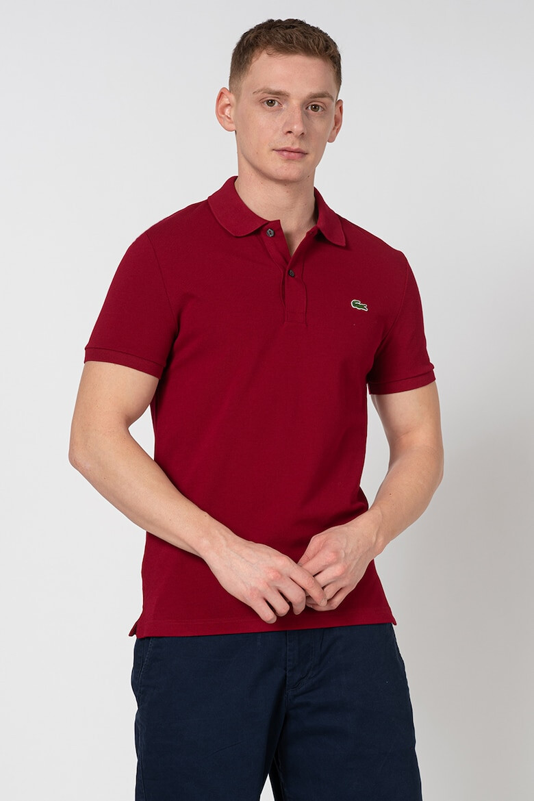 Lacoste Tricou polo slim fit negru din pique cu logo PH4012-00-031 - Pled.ro