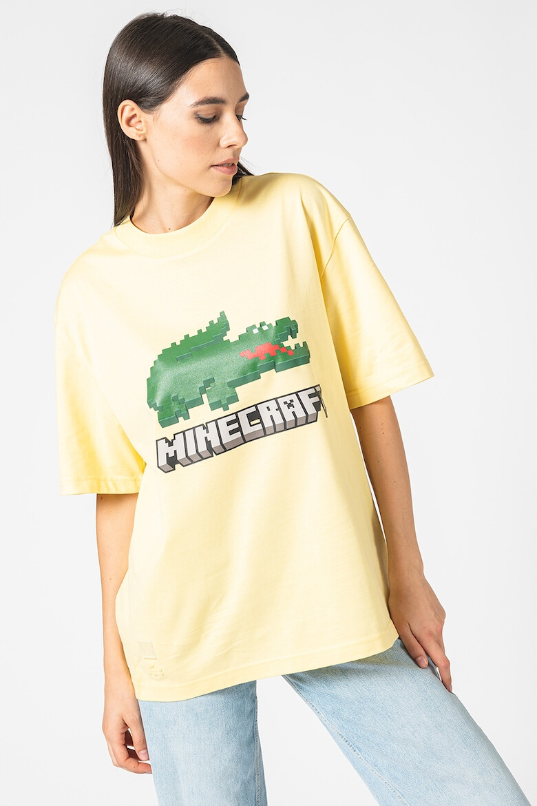 Lacoste Tricou unisex cu imprimeu logo Minecraft - Pled.ro