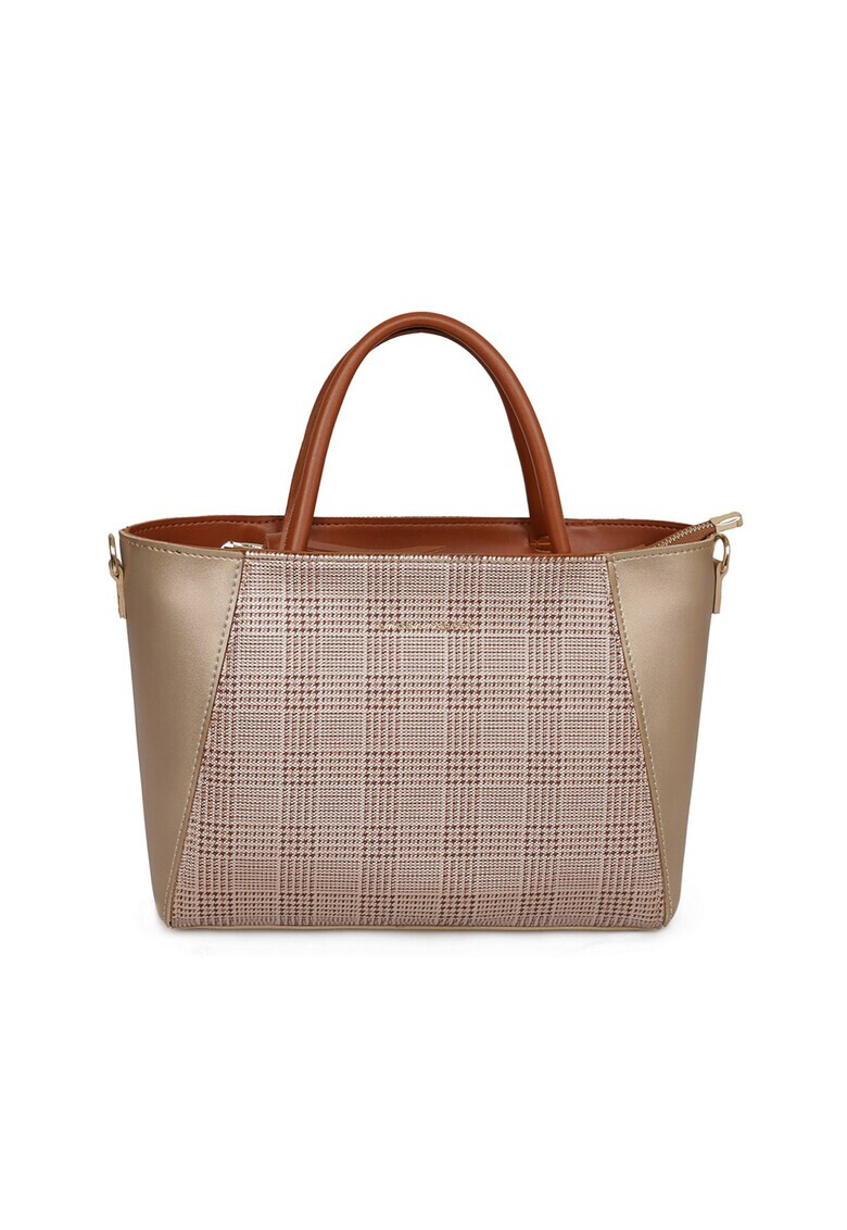 Laura Ashley Geanta shopper de piele ecologica cu insertie houndstooth - Pled.ro