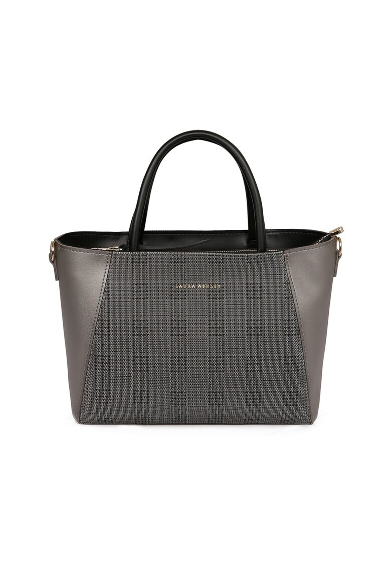 Laura Ashley Geanta shopper de piele ecologica cu insertie houndstooth - Pled.ro