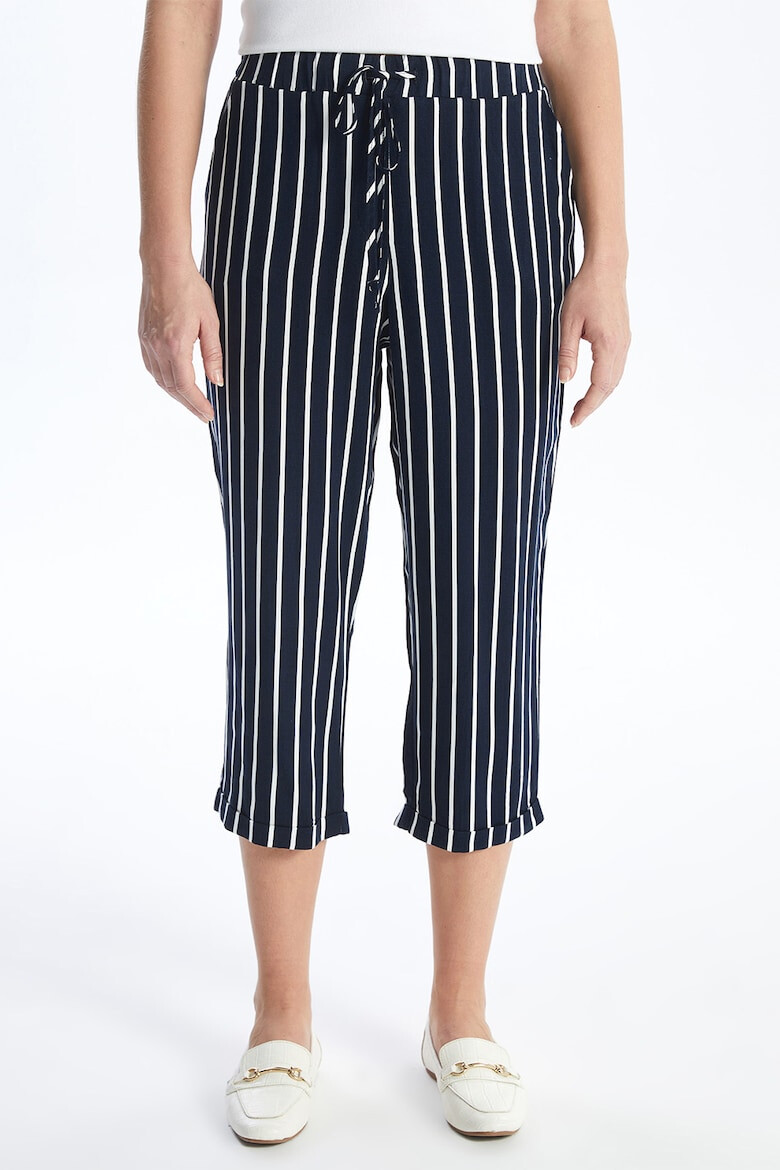 LC WAIKIKI Pantaloni capri cu dungi si snur in talie Grace - Pled.ro