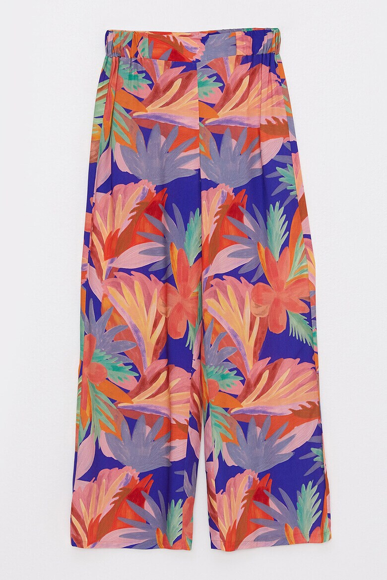 LC WAIKIKI Pantaloni cu talie inalta si model tropical - Pled.ro