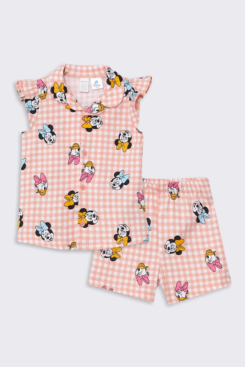 LC WAIKIKI Pijama din bumbac cu model in carouri si imprimeu cu Disney - Pled.ro