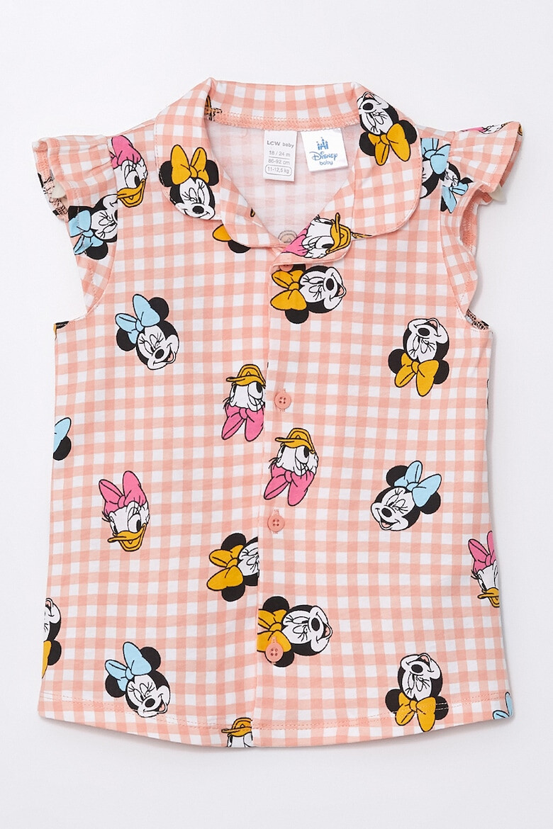 LC WAIKIKI Pijama din bumbac cu model in carouri si imprimeu cu Disney - Pled.ro