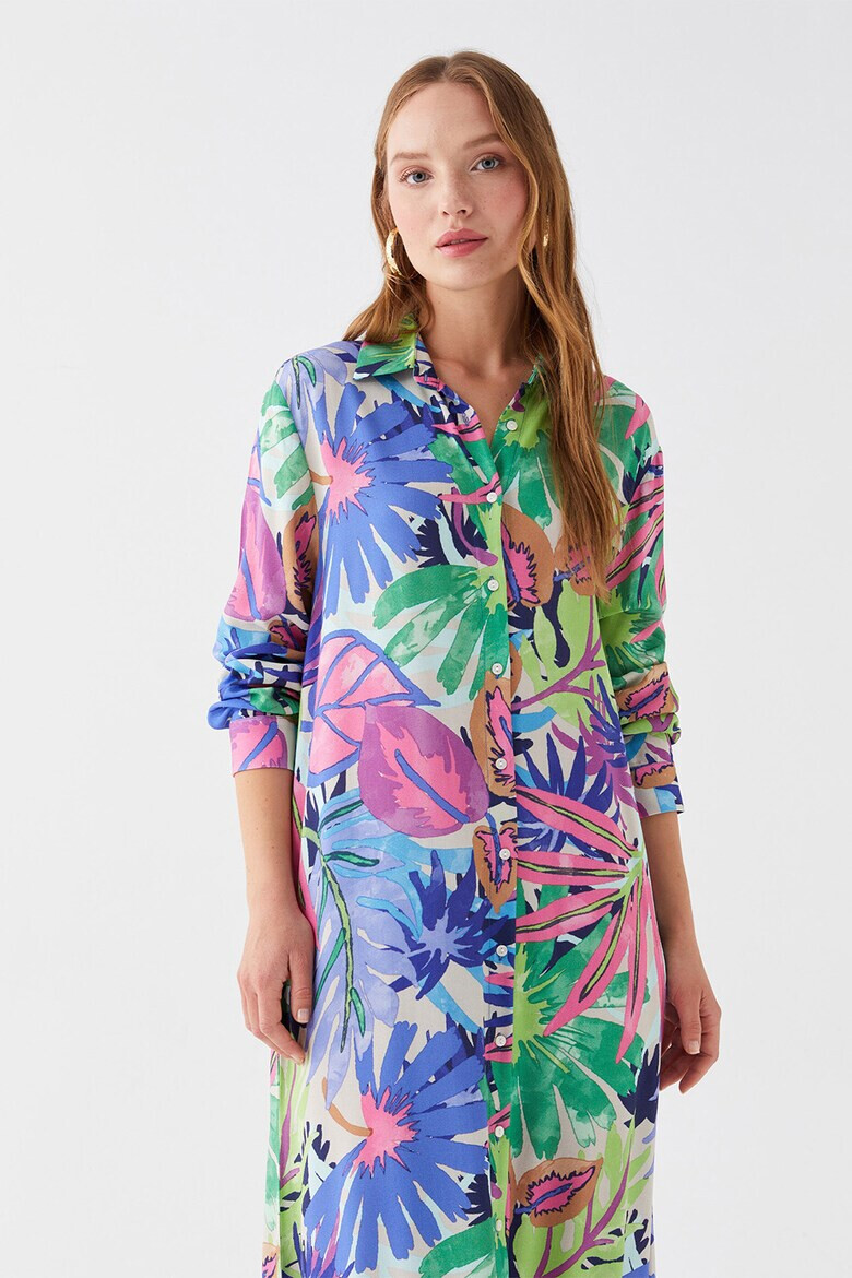 LC WAIKIKI Rochie-camasa cu imprimeu tropical - Pled.ro