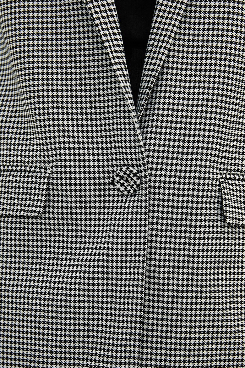 LC WAIKIKI Sacou cu imprimeu houndstooth cu revere decupate - Pled.ro