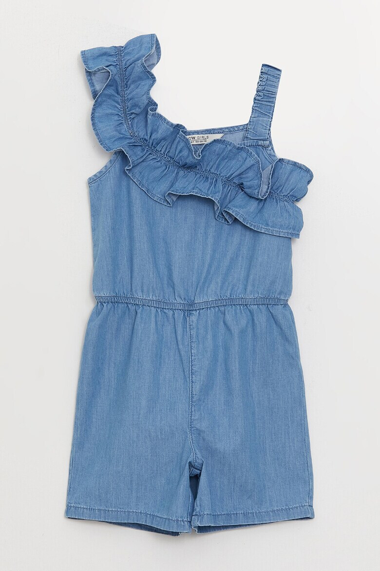 LC WAIKIKI Salopeta scurta din chambray cu garnituri cu volane - Pled.ro