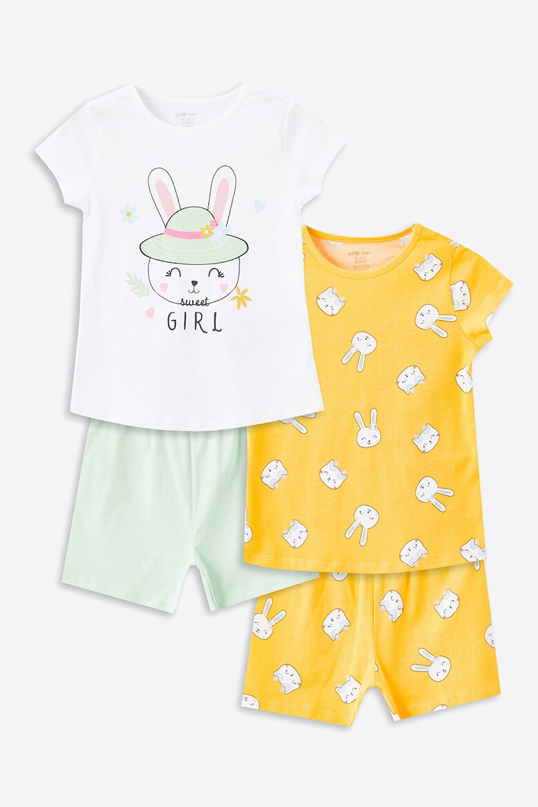 LC WAIKIKI Set de pijama de bumbac cu imprimeu - 2 perechi - Pled.ro