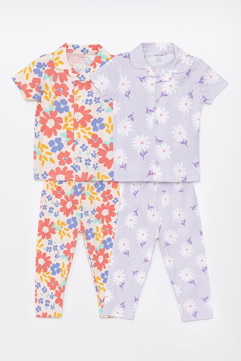 LC WAIKIKI Set de pijamale cu imprimeu floral - 2 perechi - Pled.ro