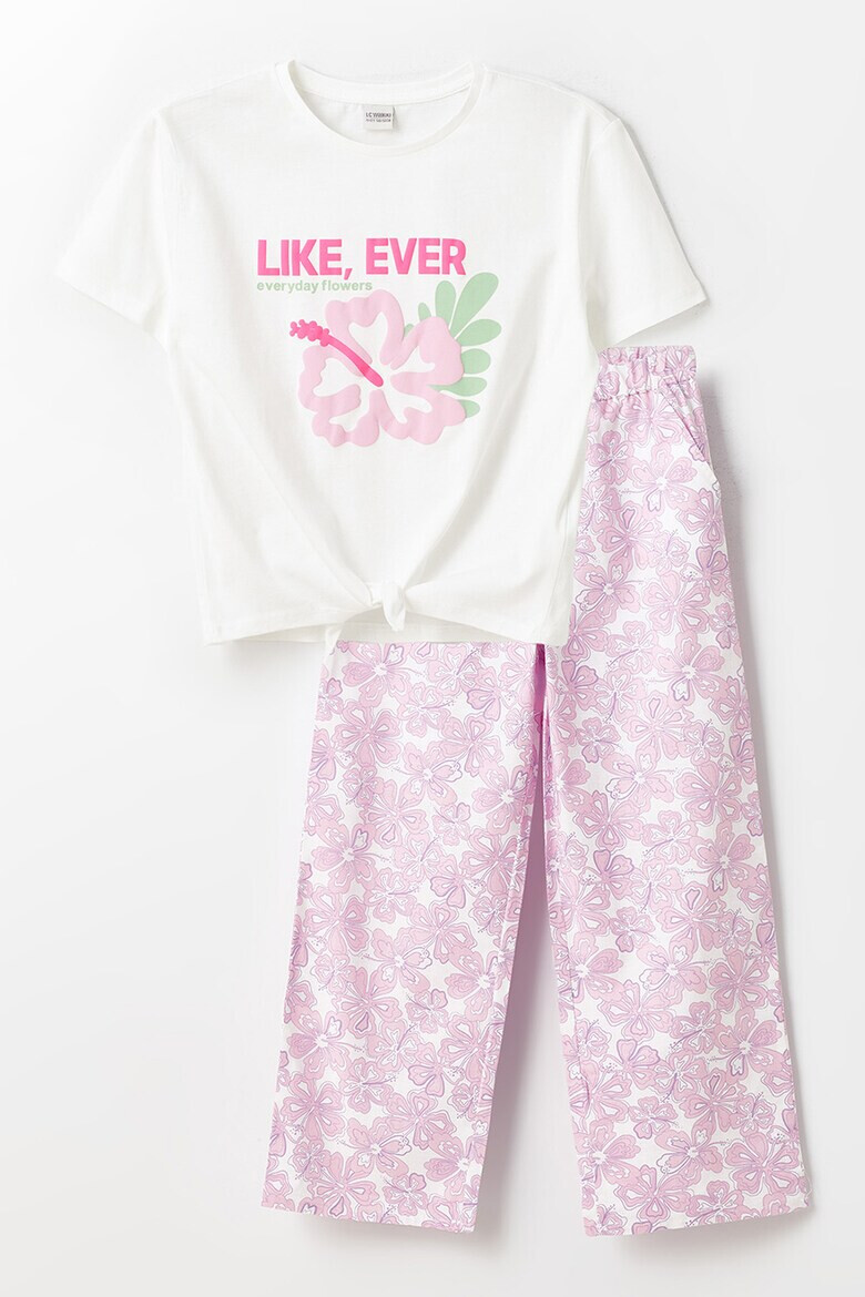 LC WAIKIKI Set de tricou si pantaloni cu imprimeu floral - Pled.ro