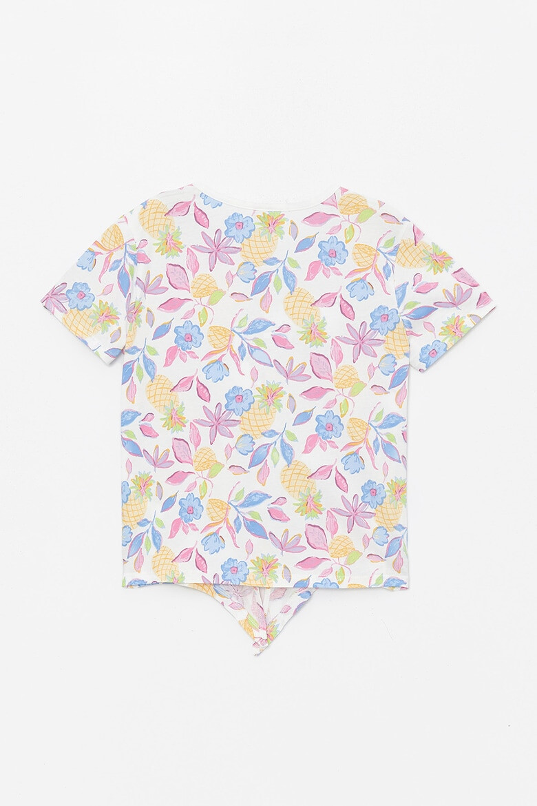 LC WAIKIKI Tricou cu model floral si detaliu cu nod - Pled.ro