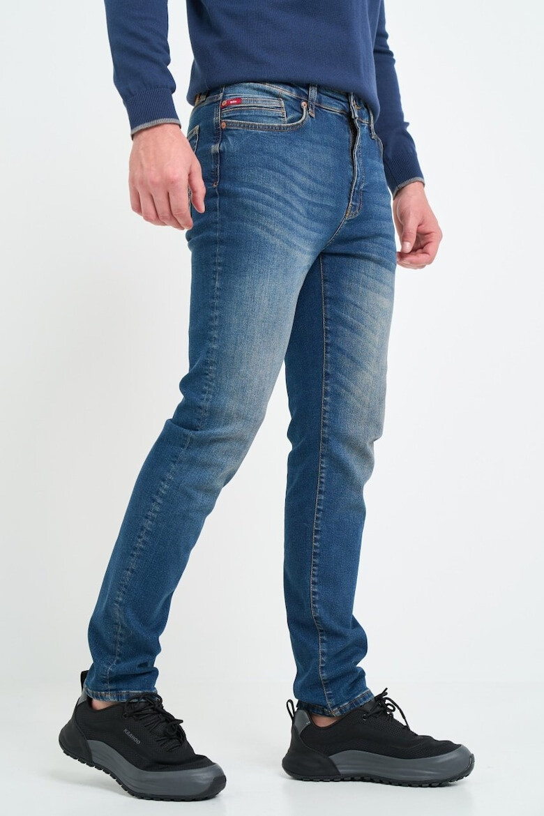 Lee Cooper Blugi barbat slim cu aspect decolorat si cu logo atasat Albastru - Pled.ro