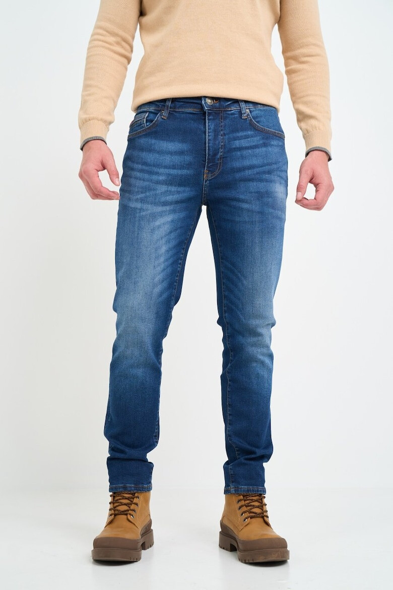 Lee Cooper Blugi barbat slim cu aspect decolorat si logo aplicat Albastru - Pled.ro