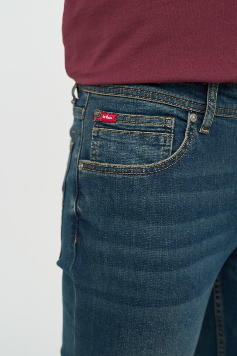 Lee Cooper Blugi barbat straight cu aspect usor decolorat si logo Albastru - Pled.ro