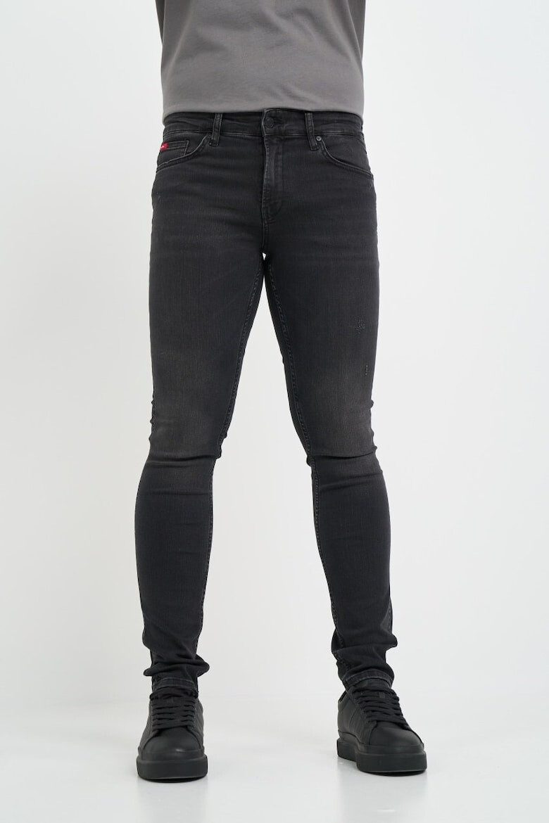 Lee Cooper Blugi barbat super slim inchisa si logo Negru - Pled.ro