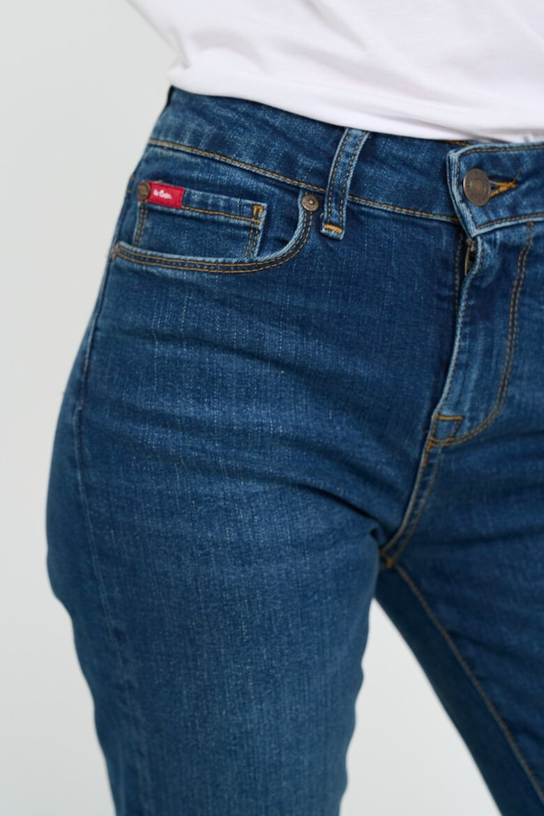 Lee Cooper Blugi dama straight cu aspect decolorat si logo Albastru - Pled.ro